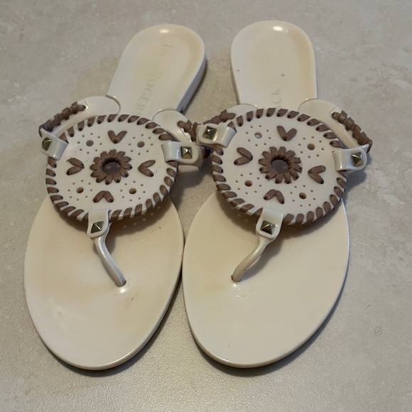 Jack Rogers Shoes - Jack Rogers Cream and Brown Sandals